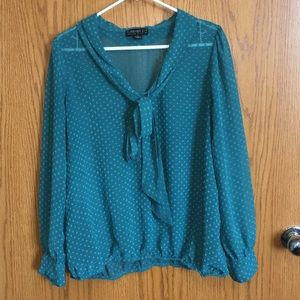Forever 21 long sleeve top teal / turquoise